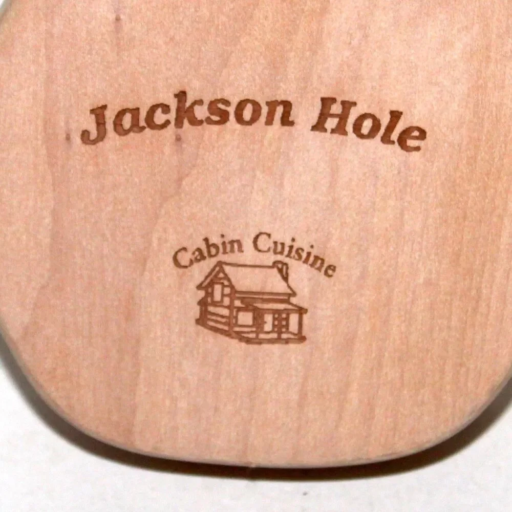 Moose Salad Pasta Servers Jackson Hole Cabin Cuisine Wyoming wood
